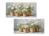 Coppia di quadri con vasi di fiori 120x60  45746