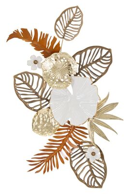 Decorazione da parete toni rame bouquet foglie e fiorellini 50,8x87  41440