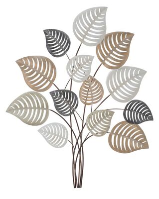 Quadro fascio di foglie decorativo in metallo 81x100  40798