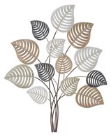 Quadro fascio di foglie decorativo in metallo 81x100  40798