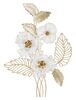 Decorazione a pannello in metallo con fiori bianchi 54x73,7 41442 COLORI E LUCI