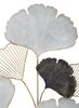 Immagine aggiuntiva di Quadro decorativo in metallo mazzo di foglie chiaro scuro griglia oro 66x109 