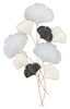 Quadro decorativo in metallo mazzo di foglie chiaro scuro griglia oro 66x109  40786