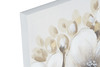 Particolare Set 2 quadretti fiori tonalit&agrave; tortora oro 40x40 particolari dipinti