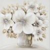 Quadretto 40x40 vaso fiori bianco/oro A 41344 COLORI E LUCI