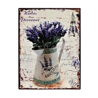 Quadretto brocca lavanda in metallo colori vivaci 25x35 41153 COLORI E LUCI