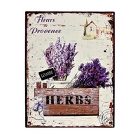 Quadretto herbs lavanda in metallo colori vivaci 25x35 41154 COLORI E LUCI