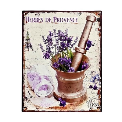 Quadretto mortaio lavanda in metallo colori vivaci 25x35 41155 COLORI E LUCI