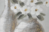 Particolre Set 2 quadri vasi fiori bianchi toni tortora grigio 30x60