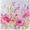 Quadro 80x80cm fiori e fiorellini rosa con farfalline modello B 40190 COLORI E LUCI