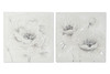 Coppia quadri su tela fiori bianchi toni grigio e argento 80x80 41348 COLORI E LUCI
