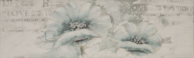 Quadro 150X50 fiori sfumature grigio-verdi 35992 COLORI E LUCI