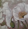 Particolare Quadro grande mod. A con splendidi fiori bianchi e pistilli brillantini 150x60cm