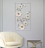 Quadro 3d fiori bianchi cornice metallo 50x90,5  40692 - foto 4