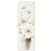 Quadro verticale sfondo tortora vaso di fiori bianchi con foglie verdi 120x40 41352 COLORI E LUCI