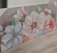 Quadro 120x60 con fiori azzurri  43446