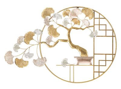 Quadro decorativo in metallo con albero di bonsai 91,5x63 41491 COLORI E LUCI