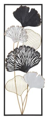Quadro decorazione da parete ramo di foglie cornice scura 31x90  40787
