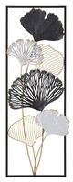 Quadro decorazione da parete ramo di foglie cornice scura 31x90  40787