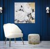 Immagine aggiuntiva di Quadro di forma quadrata con fiori bianchi su sfondo oro 90cm  40346