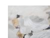 Particolare di Quadro con tanti bei fiori bianchi e dettagli oro grigi e neri 90x90cm  40347