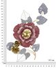 Quadro in metallo fiore rosso con foglie 76x111,8  41316 - foto 5