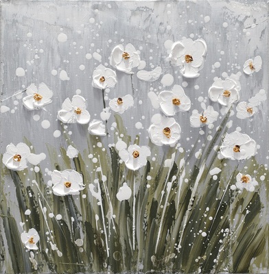 Quadretto fiorellini bianchi 30x30  41386