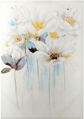 Quadro fiori bianchi e azzurri modello A 70x100  38058
