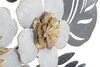Particolare di Quadro decorativo fiori eleganti su manto di foglie nei toni del grigio 66x39  40790