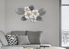 Quadro decorativo fiori eleganti su manto di foglie nei toni del grigio 66x39  40790 - foto 4