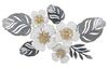 Quadro decorativo fiori eleganti su manto di foglie nei toni del grigio 66x39  40790