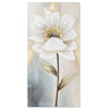 Quadro dipinto su tela fiori avorio 40x80  43098