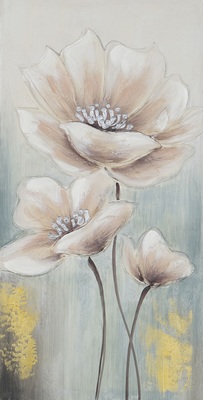 Quadro fiori avorio con bocciolo 30X60 41342 COLORI E LUCI