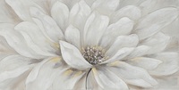 Quadro su tela fiore avorio pistilli materici 120x60 petali rilievo 41350 COLORI E LUCI