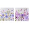 Set 2 quadri fiori di campo lilla e azzurri sfondo chiaro 80x80 40178 COLORI E LUCI