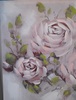 Dettaglio Quadro fiori di rosa in vaso bianco largo 70cm e alto 100cm
