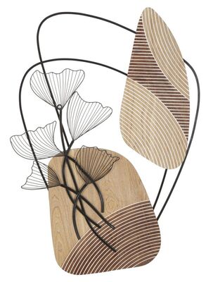 Quadro fiori tra le pietre in metallo e legno 70x100  42210