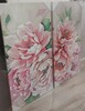 Quadri fiori rosa modelli A e B accostati