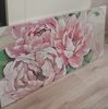 Quadro orizzontale verticale con fiori rosa e bianchi con foglie verdi 120x60cm  43443