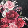 Quadro grande 100x100 sfondo nero e fiori rossi bellissimo 38976 COLORI E LUCI