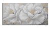 Immagine aggiuntiva di Quadro moderno lungo tonalit&agrave; tortora con fiori bianchi e sprazzi oro 140x70c