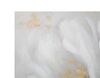 Particolare di Quadro moderno lungo tonalit&agrave; tortora con fiori bianchi e sprazzi oro 140x70cm  40348
