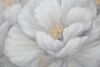Ulteriore dettaglio di Quadro moderno lungo tonalit&agrave; tortora con fiori bianchi e sprazzi oro 140x70c
