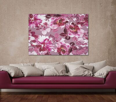 Quadro fiori rosa fucsia e bordeaux orizzontale o verticale 80x120 120x80  40396