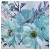 Quadro variante A con fiori verde acqua azzurri 60x60cm 40074 COLORI E LUCI