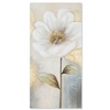 Quadro verticale lungo fiori 40x80 toni tortora avorio  43099