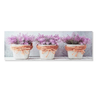 Quadro 3 vasi di lavanda su tela con telaio in legno stampa 135x45 COLORI E LUCI
