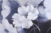 Quadro lungo orizzontale moderno fiori bianchi su sfondo nero blu 90x60cm 40371 COLORI E LUCI