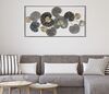 Quadro lungo orizzontale metallo toni blu oro tortora grigio 134,5x68,5  41291 - foto 4