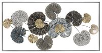 Quadro lungo orizzontale metallo toni blu oro tortora grigio 134,5x68,5  41291